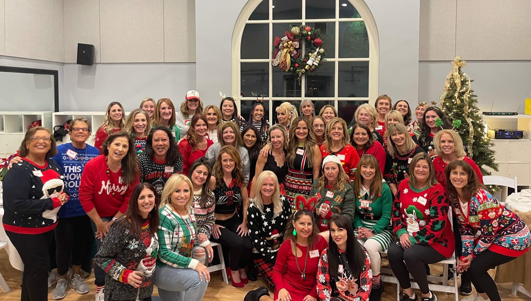 Group photo Ugly Christmas Sweater Ladies Party