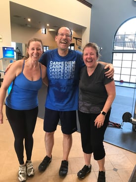 Greg and Ann Santilli With Cezanne at Paseo Club Post Workout