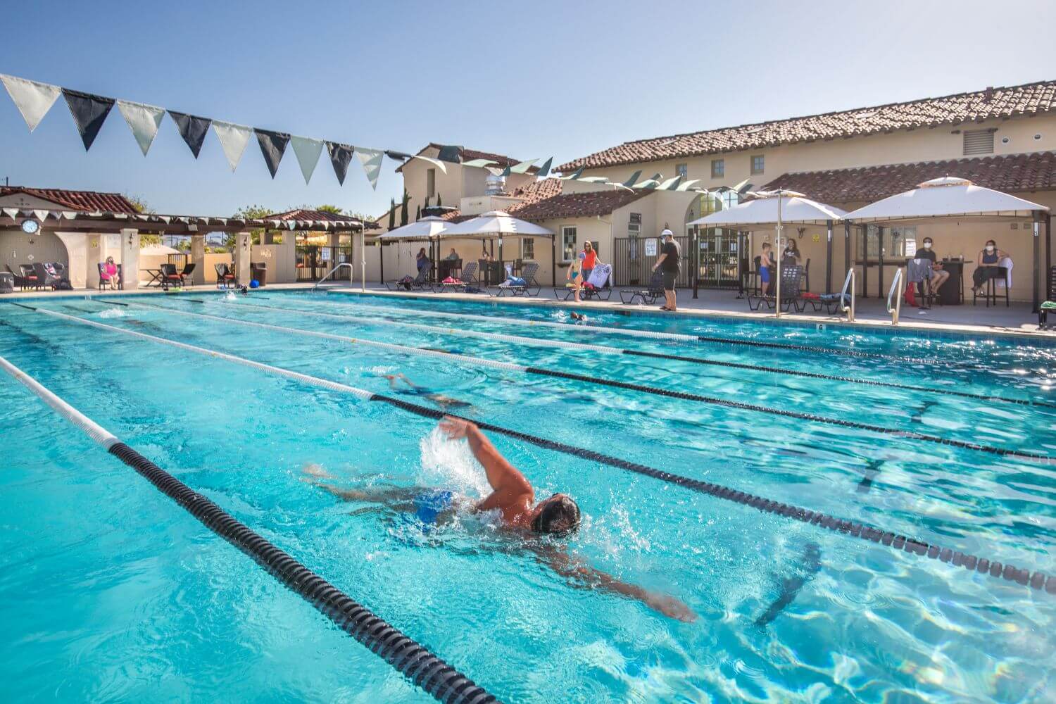 Person lap swimming