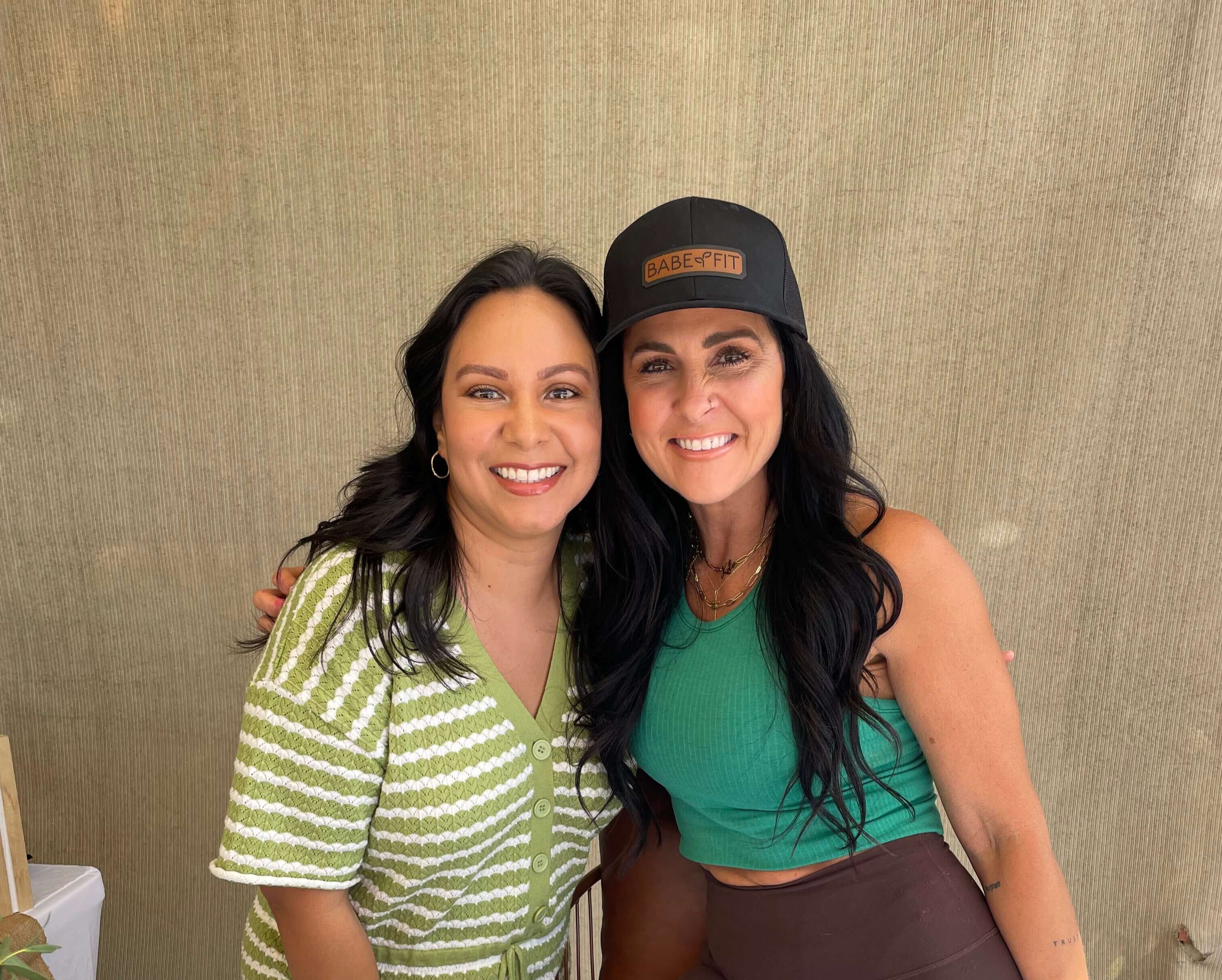 Two women smiling